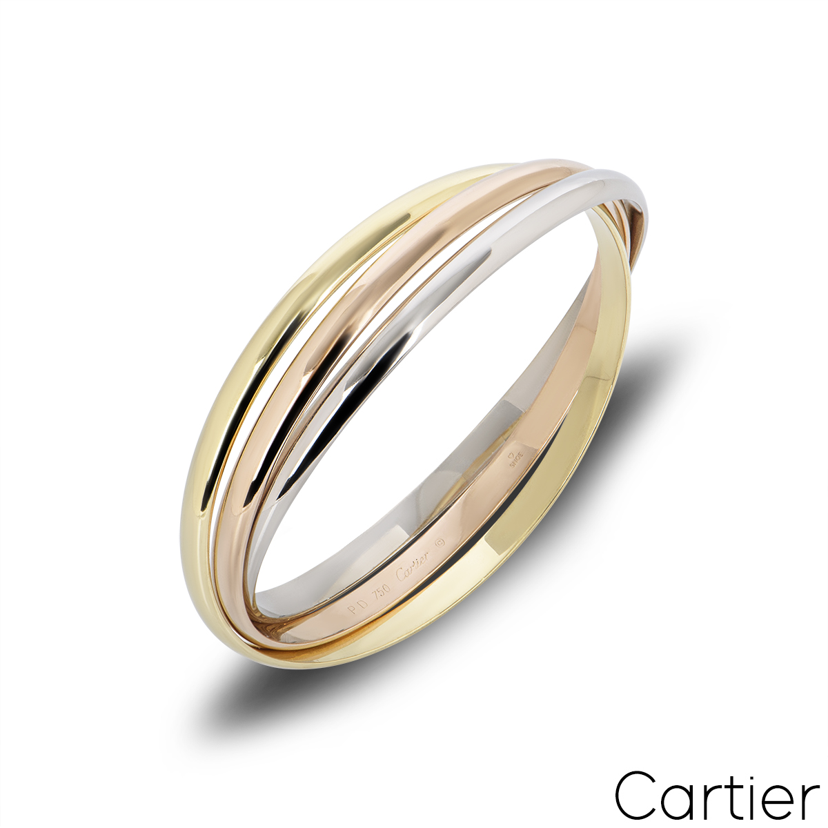 Cartier Tri-Colour Gold Trinity Bracelet Cartier Size 18 B6067818 Cartier Tri-Colour Gold Trinity Bracelet Cartier Size 18 B6067818